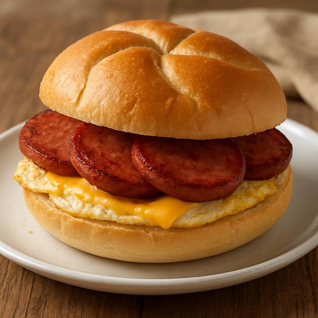 Entree: United States – New Jersey (Mid-Atlantic United States) – New Jersey Pork Roll Sandwich recipe