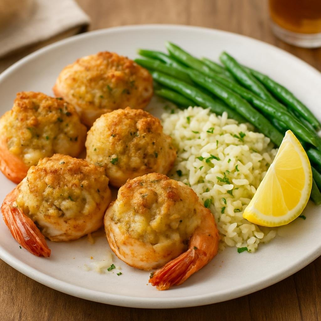 Entree: United States – Connecticut, New England – Baked Stuffed Shrimp recipe