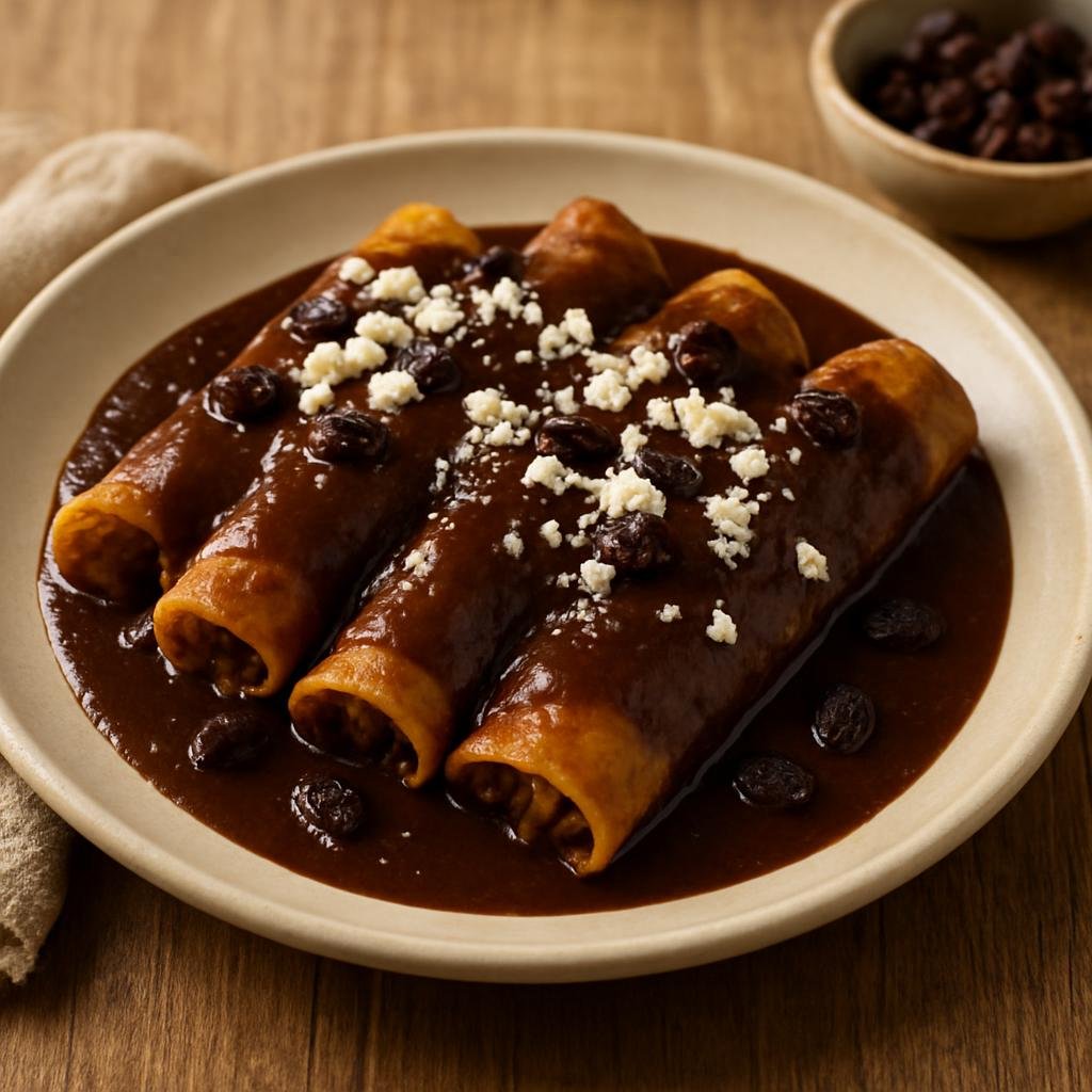 Entree: Mexico – Colima, Western Mexico – Enchiladas Dulces Colimenses (Sweet Colima-style Enchiladas) recipe