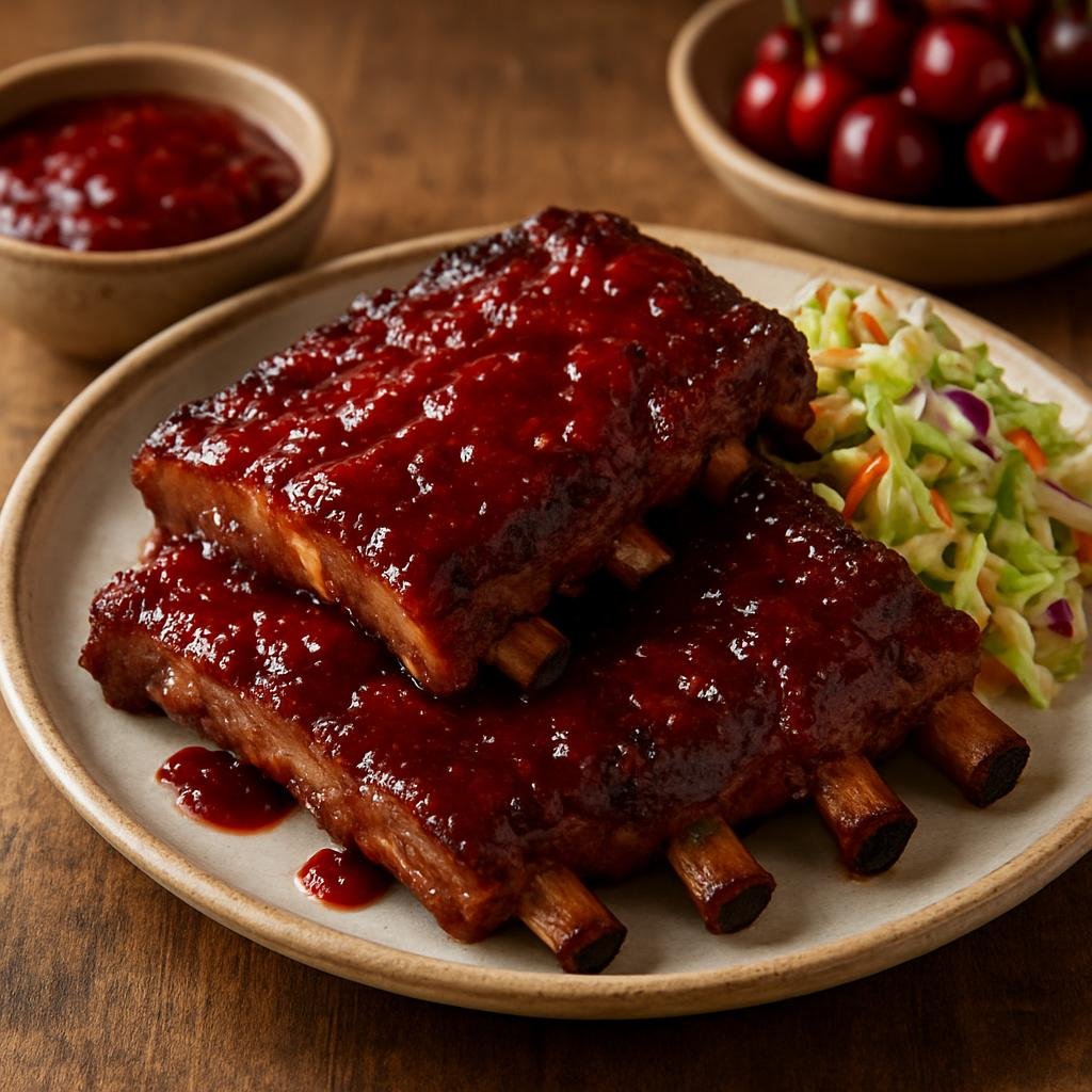 Entree: United States – Great Lakes United States – Michigan Cherry BBQ Ribs recipe