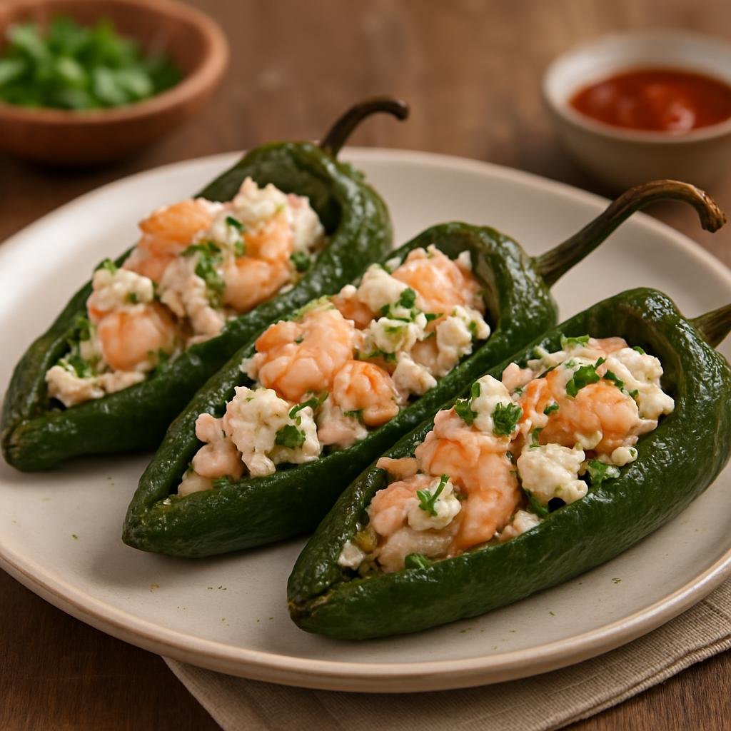 Appetizer: Mexico – Baja California (Northern Mexico) – Chiles Rellenos de Mariscos recipe