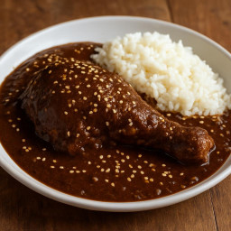 Entree: Mexico – Puebla – Mole Poblano with Chicken (Rich chili-chocolate sauce served over chicken) recipe