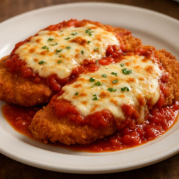 Entree: United States – Chicken Parmesan (Breaded chicken cutlets topped with tomato sauce and melted cheese) recipe