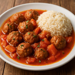 Entree: Turkey – Sulu Köfte (Tomato meatball stew with rice) recipe
