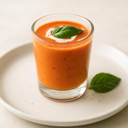 Appetizer: United States – Creamy Tomato Basil Soup Shooter