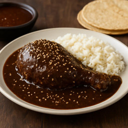Entree: Mexico – Oaxaca – Pollo en mole negro (Chicken in Oaxacan black mole) recipe