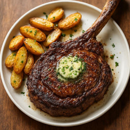Entree: United States – Tomahawk Steak with Garlic-Herb Butter recipe