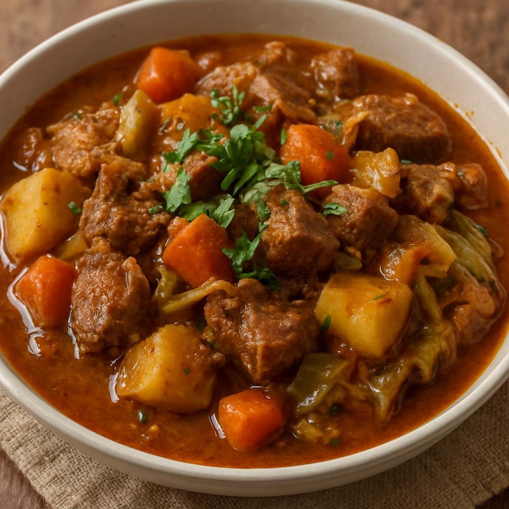 Entree: Djibouti – Northern Culinary Region – Fah-fah (Hearty spiced Horn of Africa meat and vegetable stew) recipe