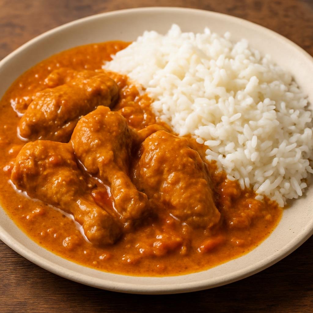 Entree: British Indian Ocean Territory – Northern Culinary Region – Curry Chicken with Rice (Spiced chicken curry cooked in coconut sauce and served with steamed rice) recipe