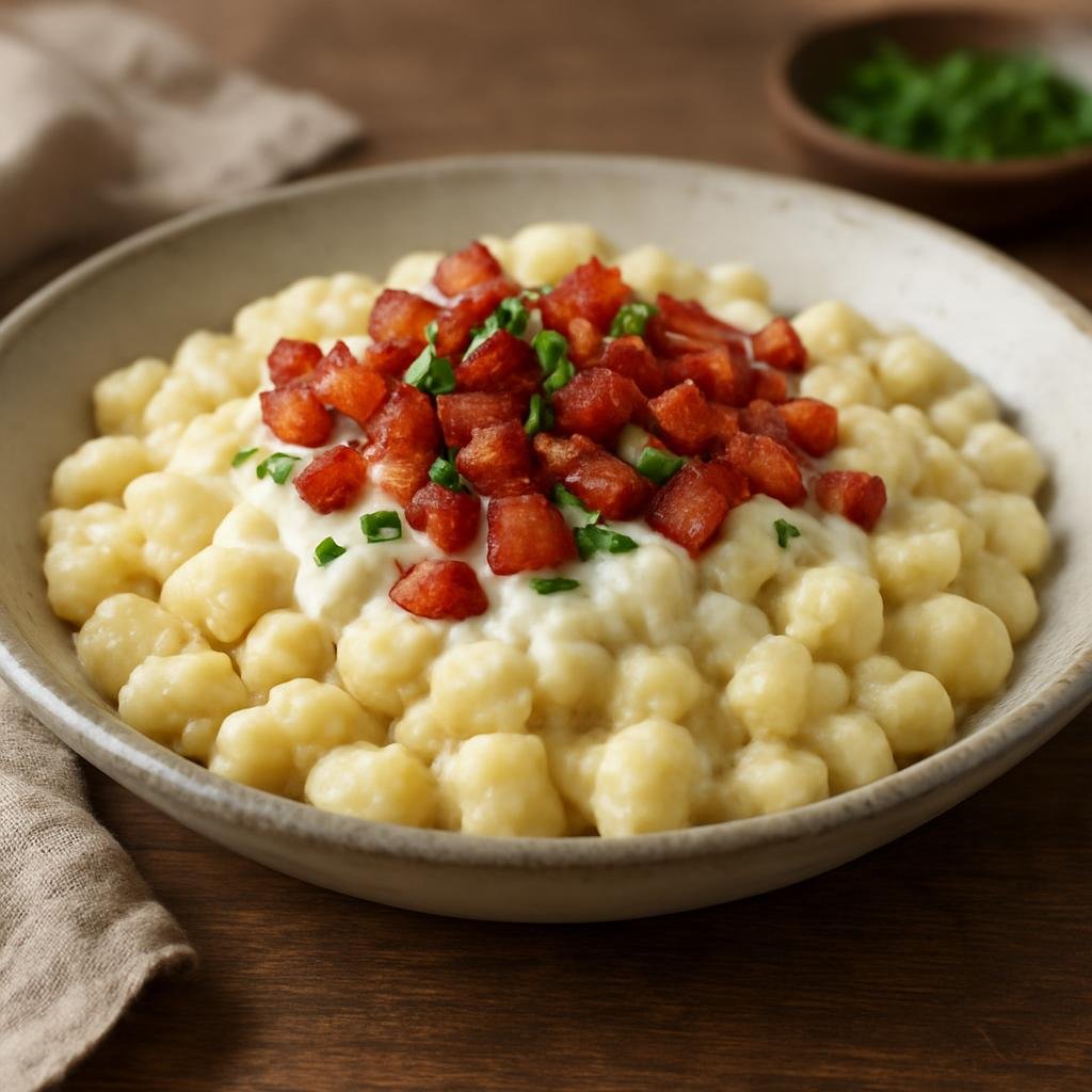 Entree: Slovakia – National Cuisine – Bryndzové halušky (Potato Dumplings with Bryndza) recipe