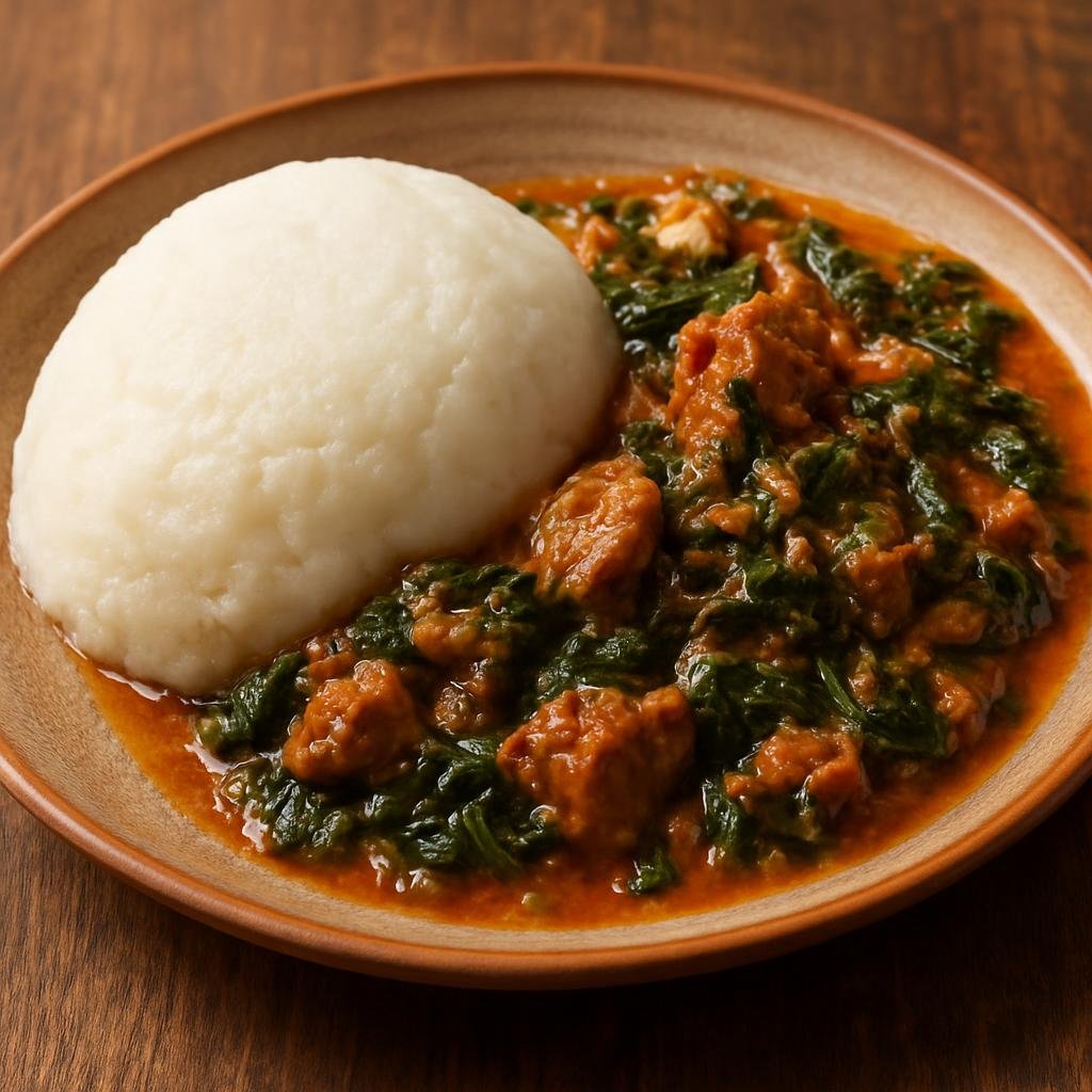 Entree: Malawi – Nsima ndi ndiwo (Cornmeal porridge with relish) recipe