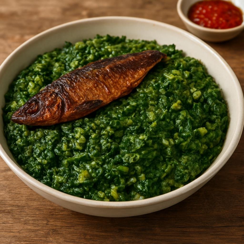 Entree: Rwanda – Isombe (Mashed cassava leaves with smoked fish) recipe