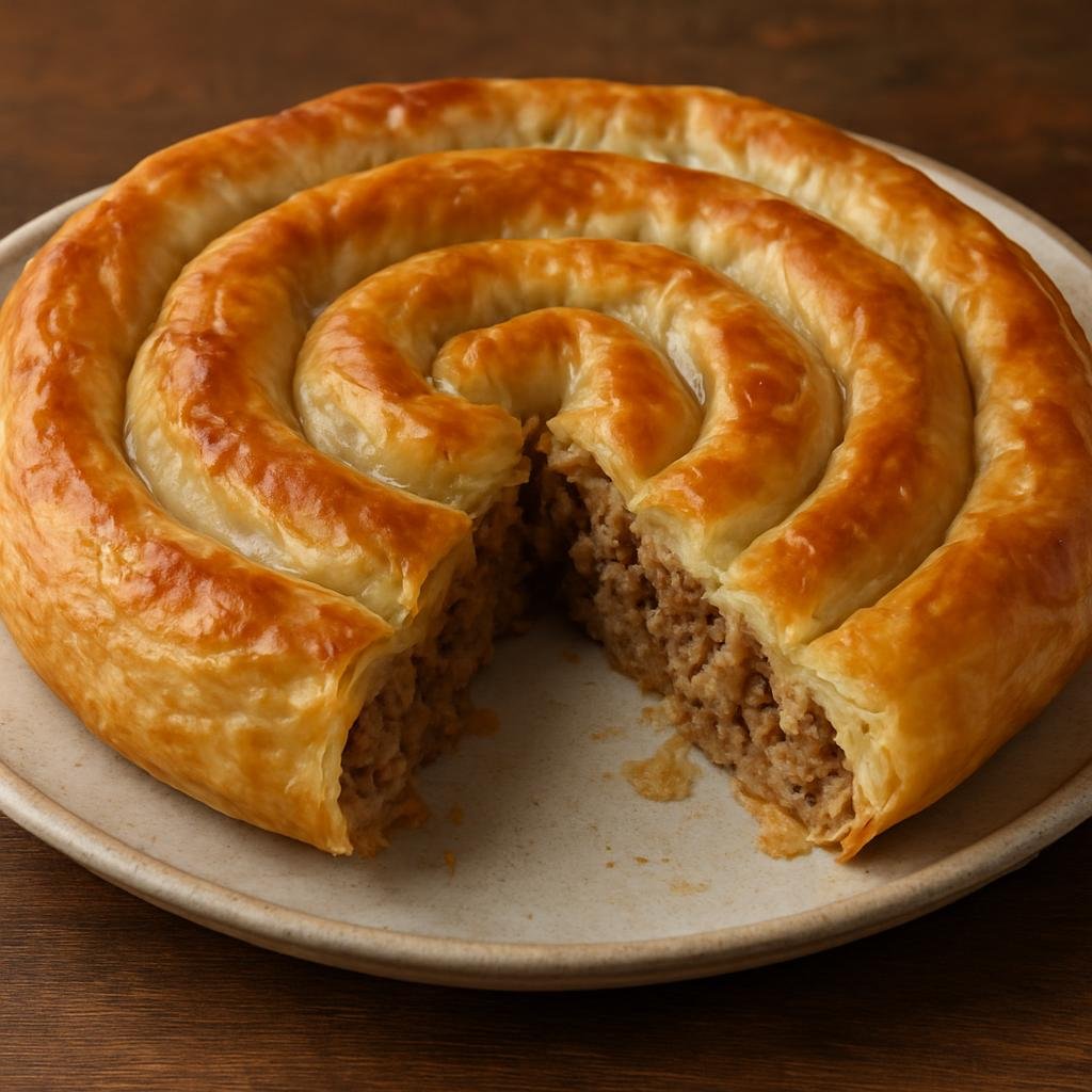 Entree: Bosnia and Herzegovina – Central Culinary Region – бурек burek meat-filled phyllo pastry (meat-filled phyllo pastry) recipe