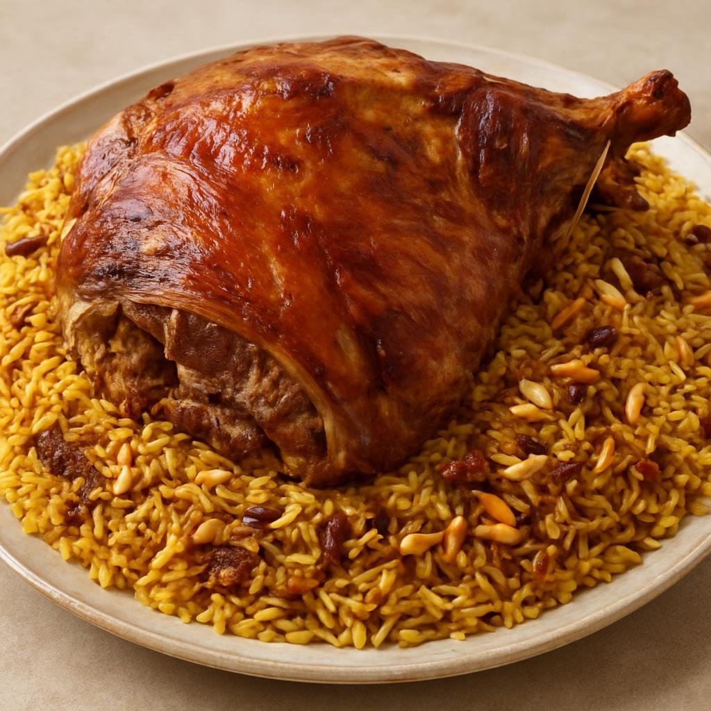 Entree: Bahrain – غوزي ➤ Ghoozi (Stuffed roasted lamb with spiced rice) recipe