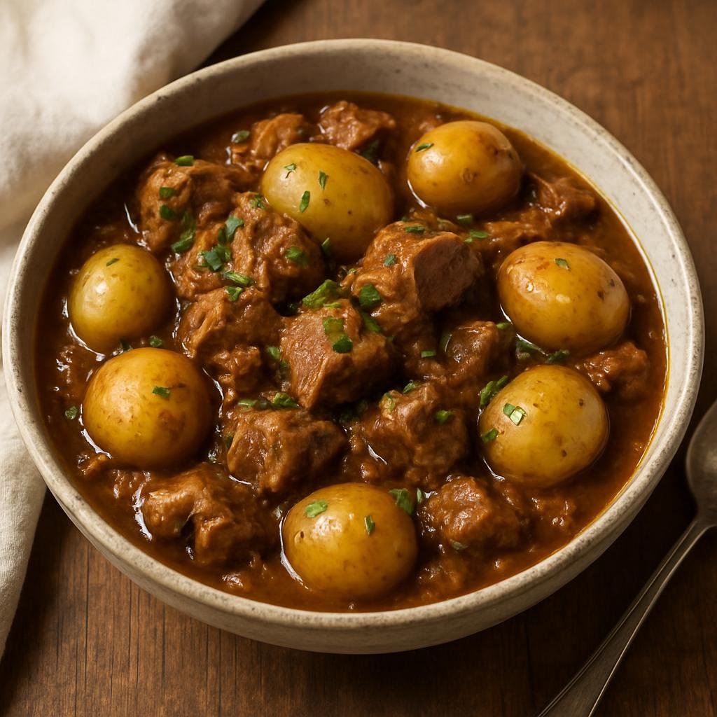 Entree: Jersey – Jersey Royal Potato and Lamb Stew recipe