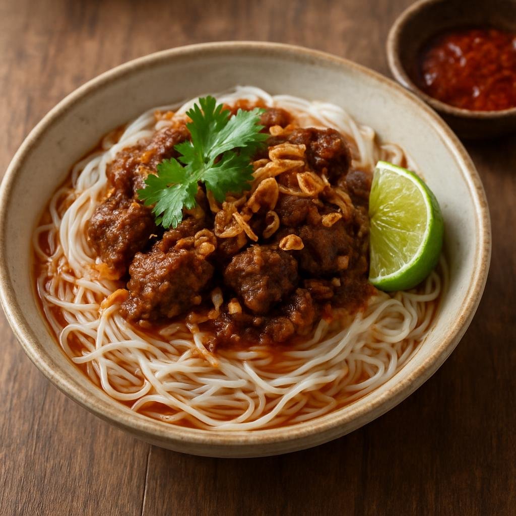 Entree: Myanmar – Bamar Central Myanmar – ရှမ်းခေါက်ဆွဲ ➤ Shan Khao Swe (Shan rice noodles) recipe