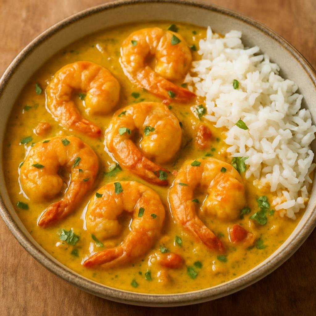 Entree: French Polynesia – Central Culinary Region – Curry de Crevettes Tahitien (Tahitian shrimp curry) recipe