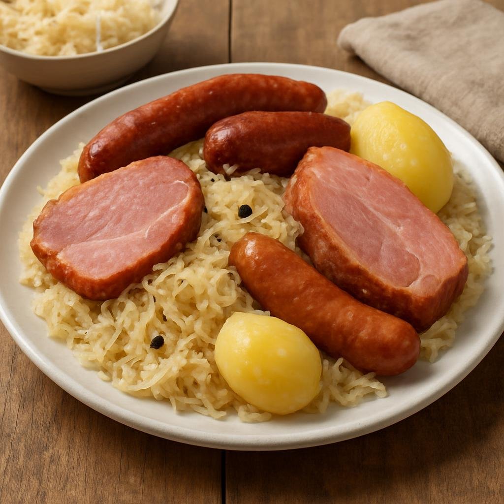 Entree: French Southern Territories – Central Culinary Region – Choucroute garnie (Garnished sauerkraut) recipe