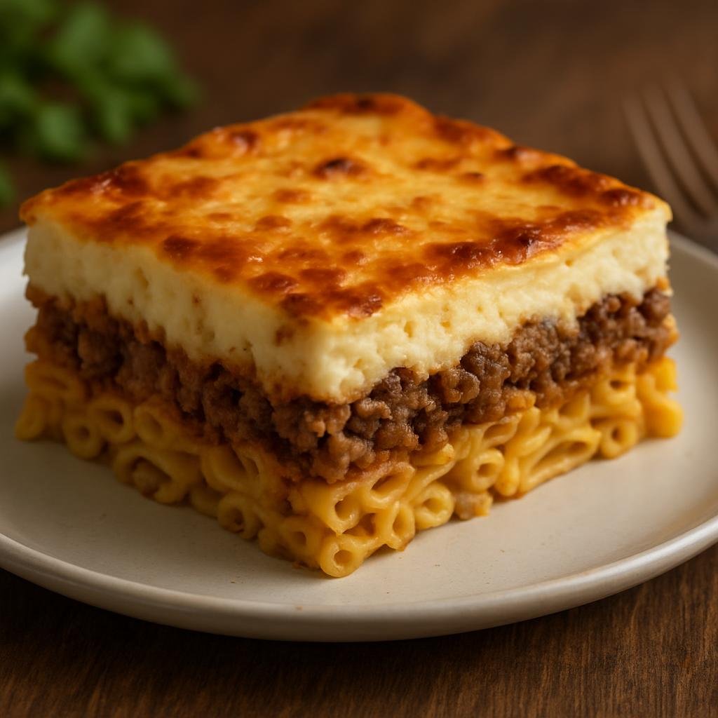 Entree: Cyprus – Central Culinary Region – Παστίτσιο Pastítsio (Baked Pasta with Meat and Béchamel) recipe