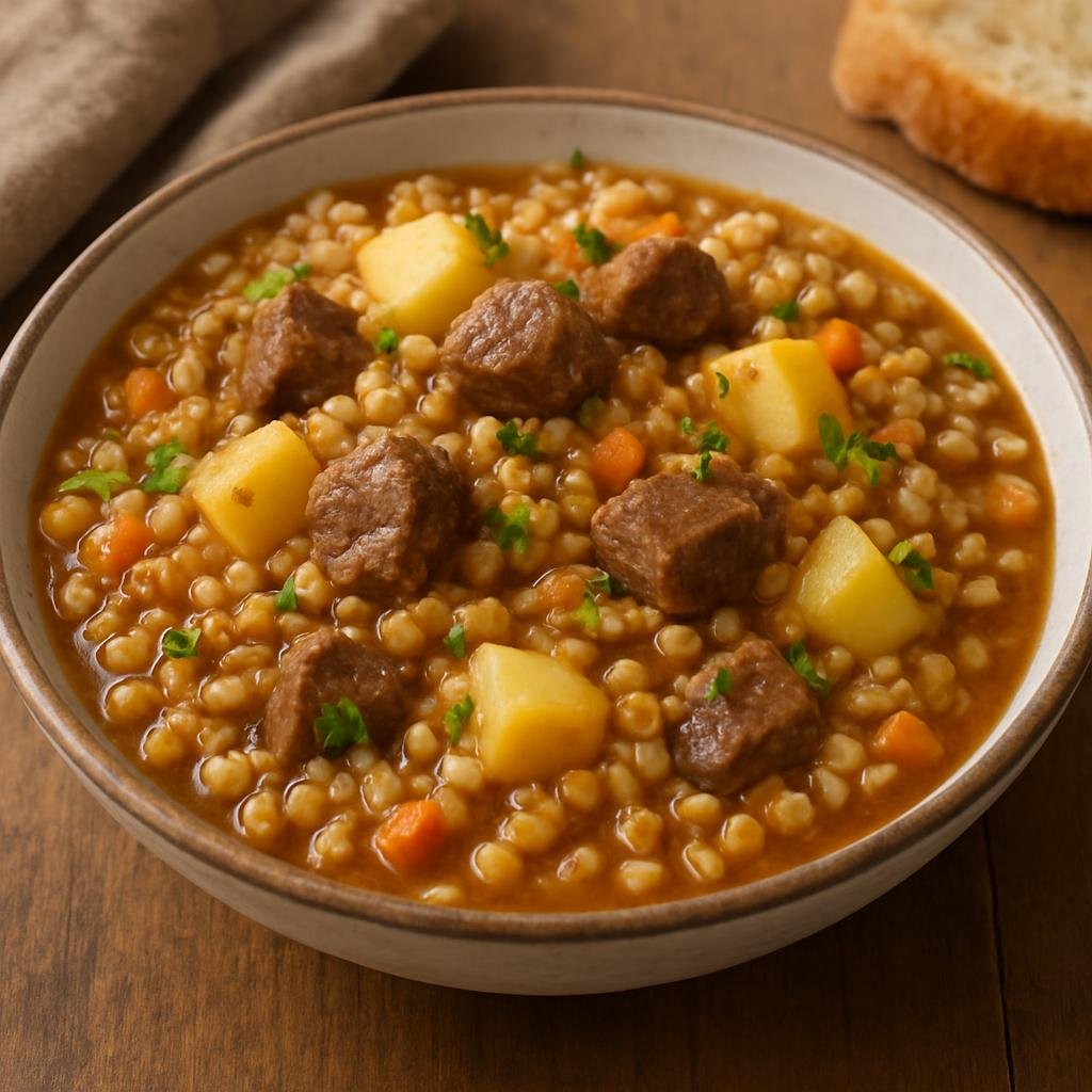 Entree: Liechtenstein – Hafalaab (Barley alpine stew) recipe