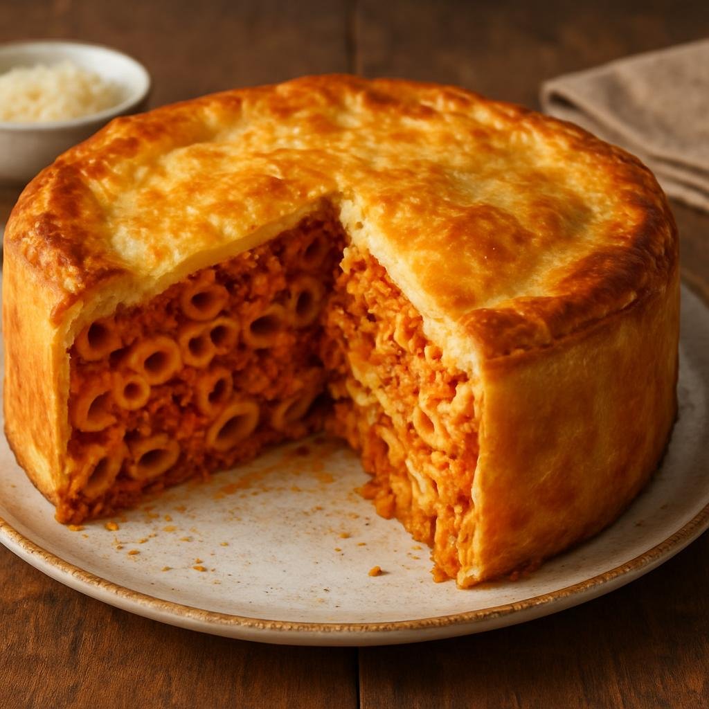 Entree: Malta – Timpana (Baked pasta pie) recipe