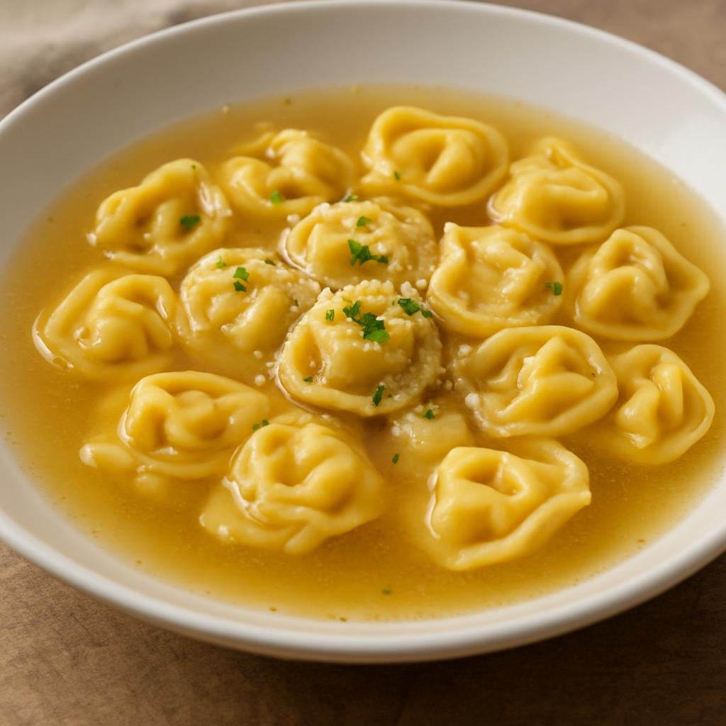 Entree: San Marino – Cappelletti in Brodo (Stuffed pasta in clear meat broth) recipe