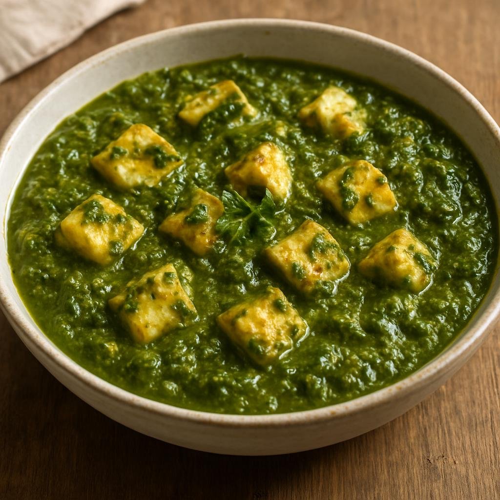 Entree: United Kingdom – British Indian Cuisine – साग पनीर ➤ Saag Paneer (Spinach and Indian cottage cheese) recipe