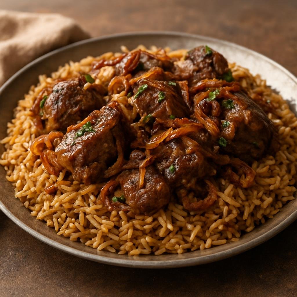 Entree: Saudi Arabia – Asir & Southern Saudi – مثلوثة ➤ Mathlūtha (Braised lamb shanks with rice and vermicelli) recipe