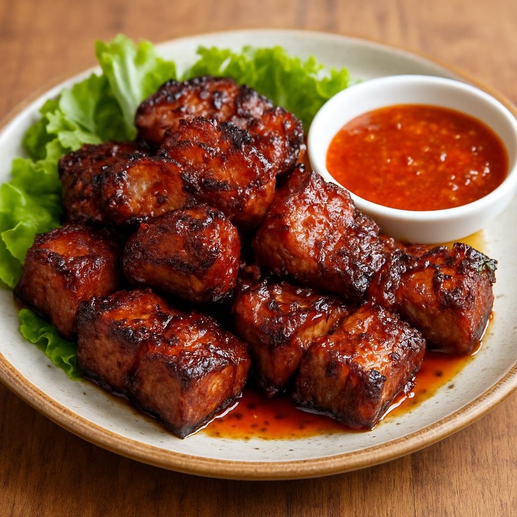 Entree: Micronesia – National Cuisine – Chamorro BBQ (Chamorro-style marinated and grilled pork with tangy-spicy finishing sauce) recipe