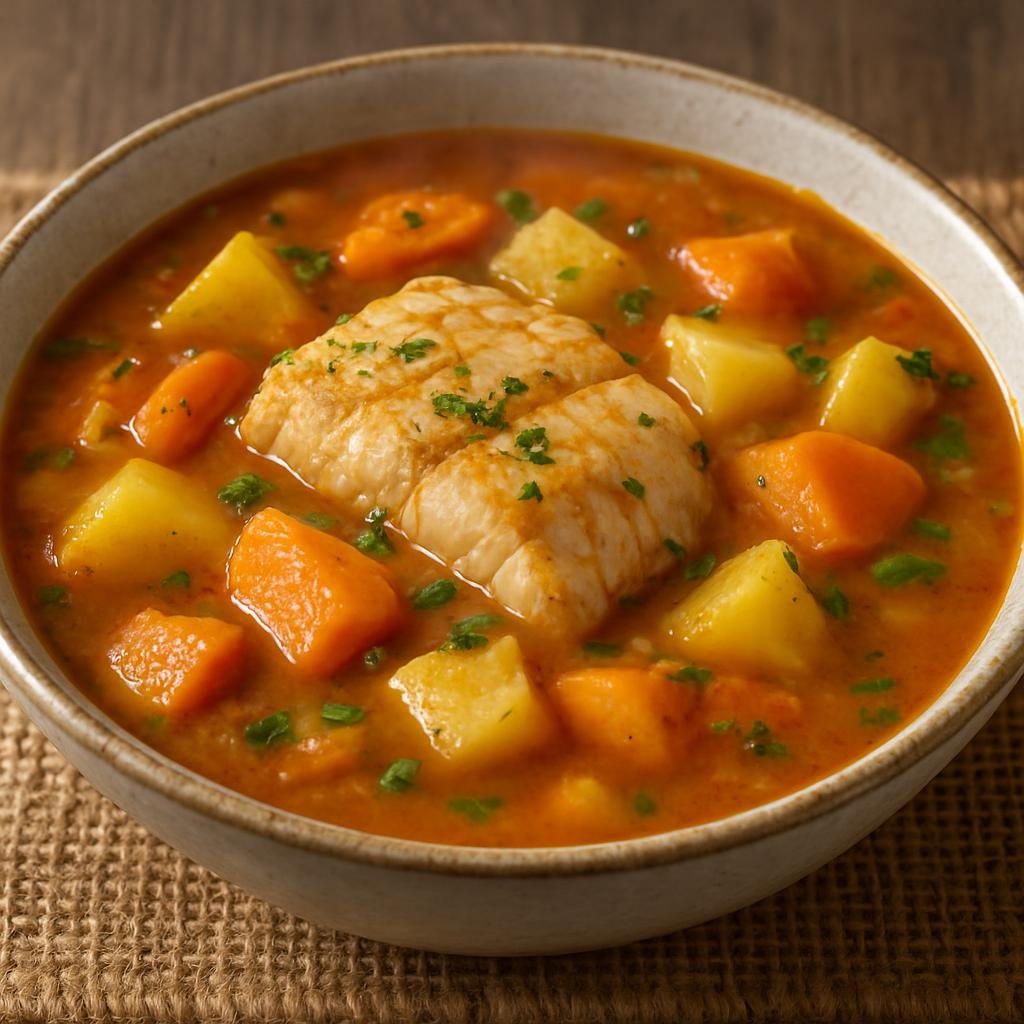 Entree: Paraguay – National Cuisine – Pira Caldo (Hearty Paraguayan fish and root vegetable stew) recipe