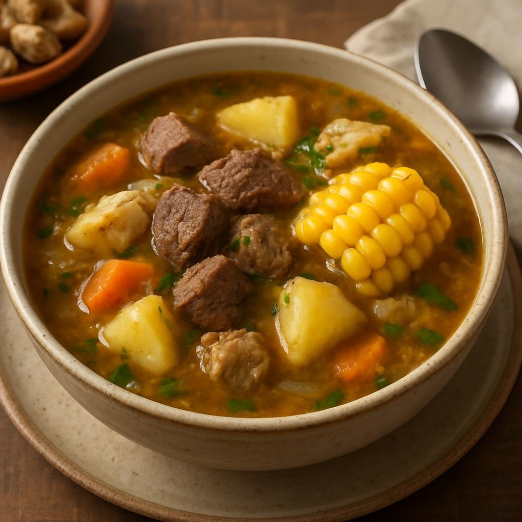 Entree: Bolivia – Chairo (Hearty Andean meat and chuño soup with vegetables and corn) recipe