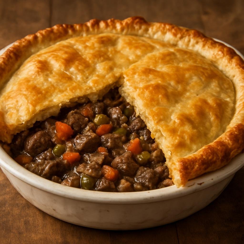 Entree: Canada – Alberta – Game Meat Pie (Savory baked pie of mixed wild game and vegetables in a flaky pastry) recipe