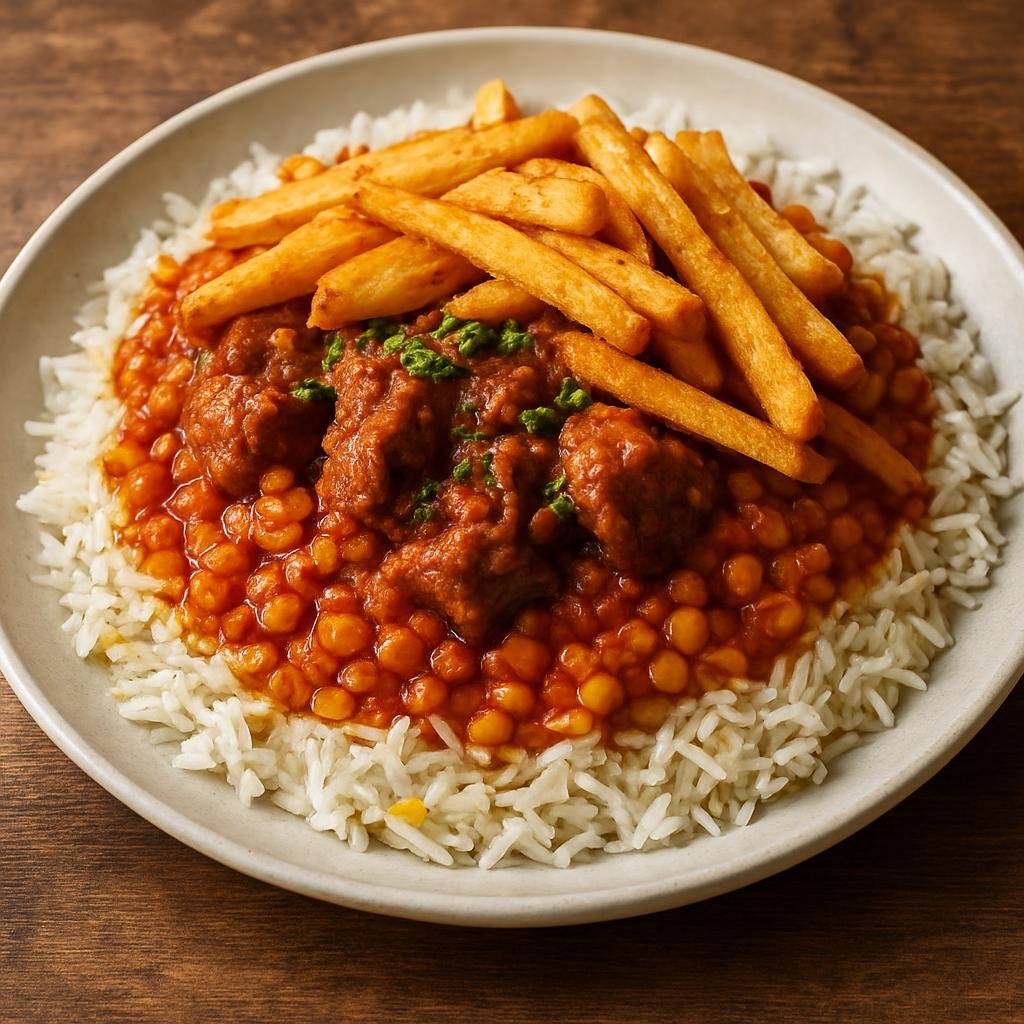 Entree: Iran – Azerbaijani Iran – قیمه ➤ Gheimeh (Persian tomato-and-split-pea stew with braised lamb, typically served over rice and topped with fried potatoes) recipe