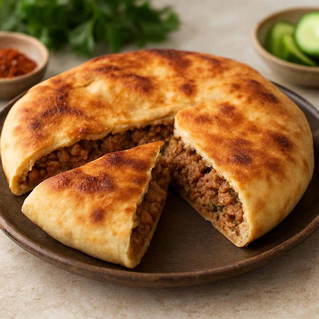 Entree: Egypt – Alexandria & Mediterranean – حواوشي ➤ Hawāwshī (Egyptian baked stuffed flatbread filled with seasoned minced meat) recipe
