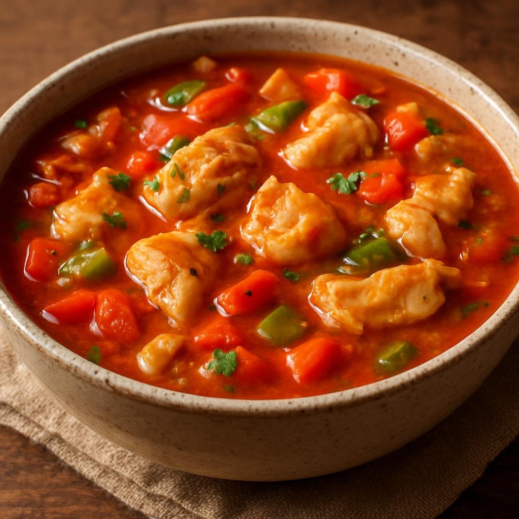 Entree: Bonaire, Sint Eustatius and Saba – Central Culinary Region – Conch Stew (Hearty Caribbean seafood stew of tender conch simmered with tomatoes, peppers, and island spices) recipe