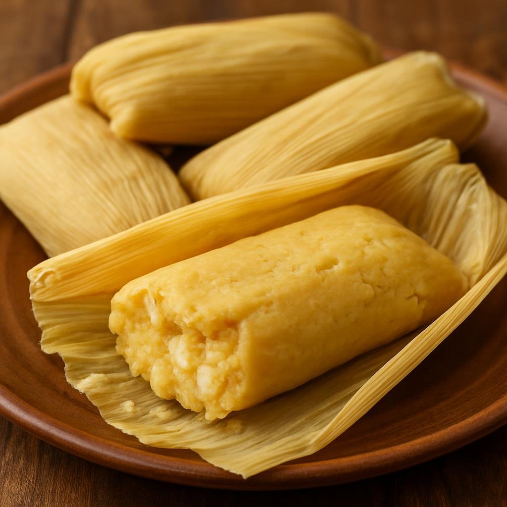 Entree: El Salvador – Central Culinary Region – Tamales de Elote (Steamed fresh corn tamales made from ground sweet corn masa often mixed with cheese and lightly sweetened) recipe