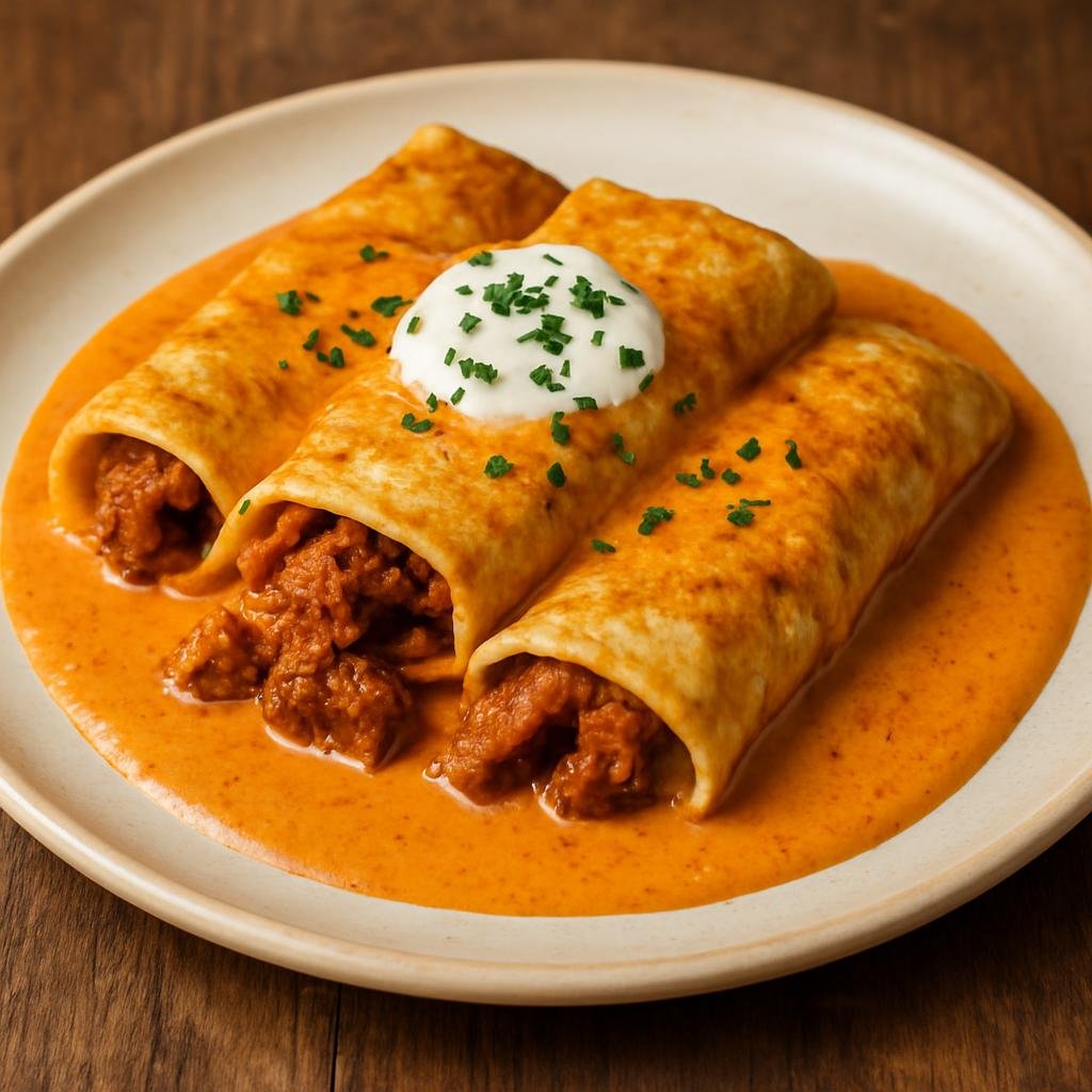 Entree: Hungary – Budapest & Central Hungary – Hortobágyi Palacsinta (Savory Hungarian crepes filled with a paprika-spiced meat stew and finished with a creamy paprika sauce) recipe