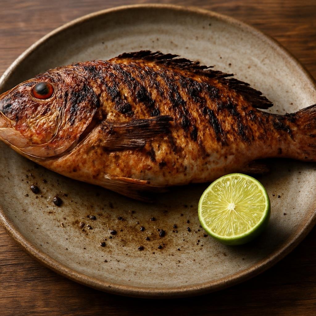 Entree: Micronesia – National Cuisine – Grilled Parrotfish (Whole tropical parrotfish grilled over charcoal with simple island seasonings) recipe