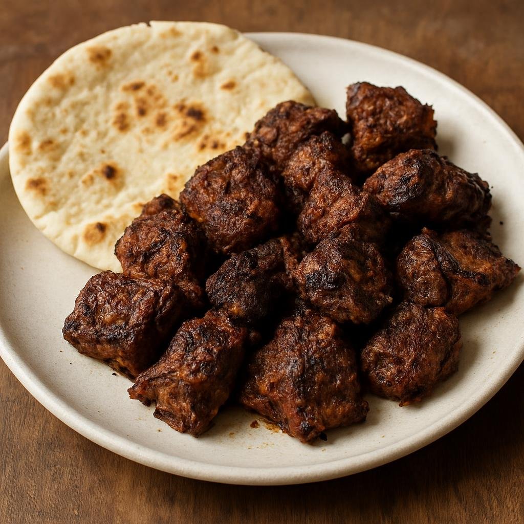 Entree: South Sudan – National Cuisine – Shaya (Charcoal-grilled spiced beef or goat roast, traditionally marinated and served with flatbread or sorghum bread) recipe