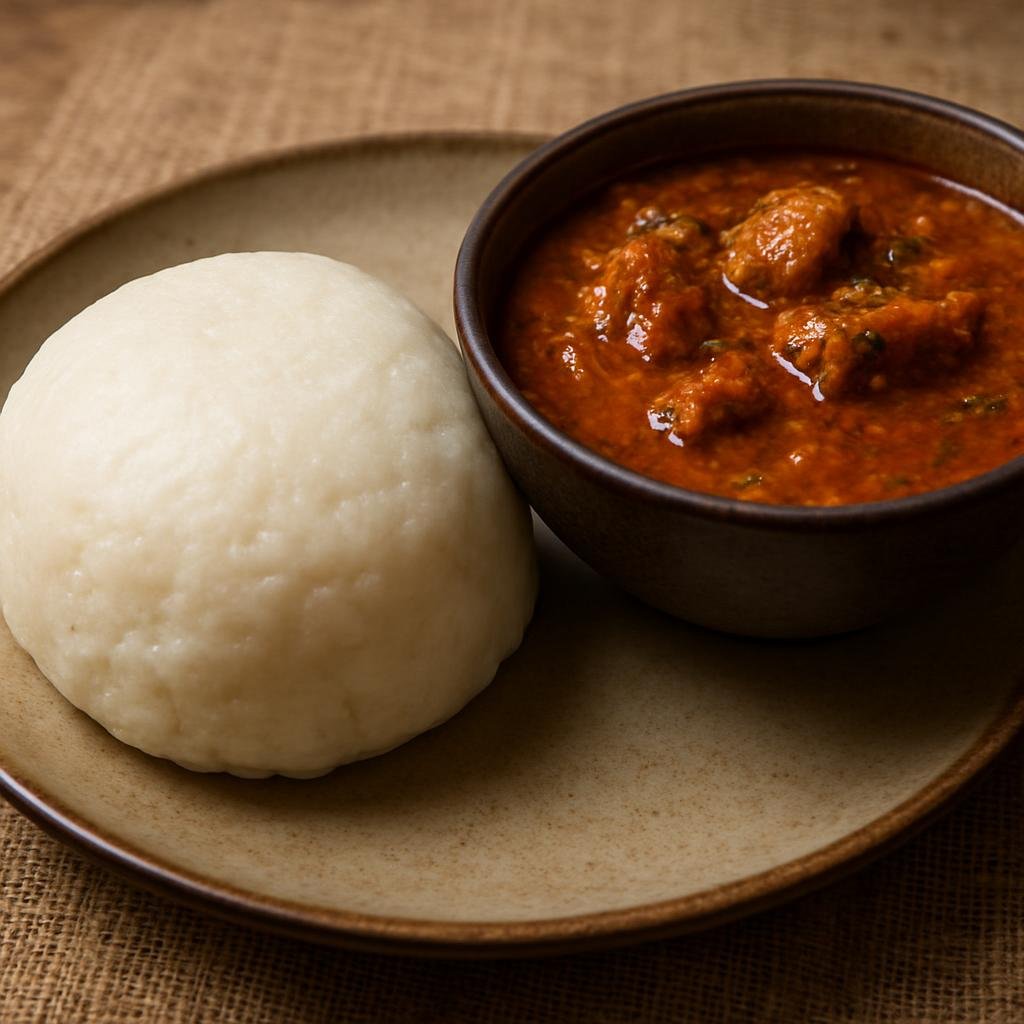 Entree: Niger – Tuwo Shinkafa (Soft, compact rice dumpling made from starchy short-grain rice, served with a savory West African soup or stew) recipe