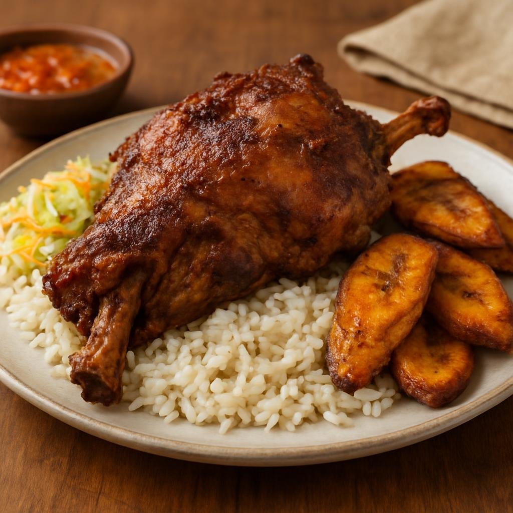 Entree: Saint Martin (French part) – Cabri Roti (Roasted young goat marinated in Caribbean Creole spices) recipe