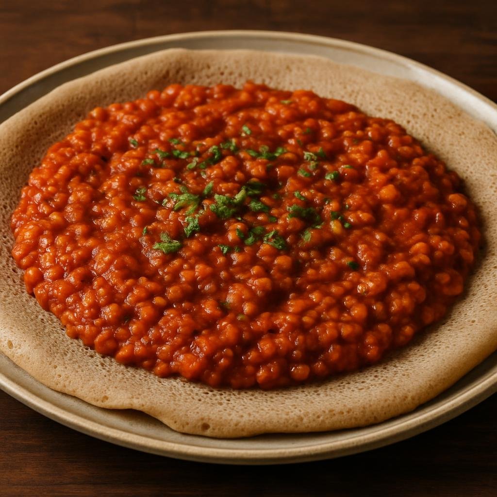 Entree: Ethiopia – Addis Ababa – ምስር ወጥ ➤ Misir Wot (Spicy Ethiopian red lentil stew cooked with berbere and niter kibbeh) recipe