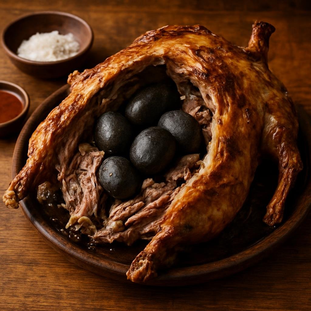 Entree: Mongolia – National Cuisine – буудаг ➤ Boodog (Traditional Mongolian whole-animal roast cooked from the inside out with heated stones) recipe