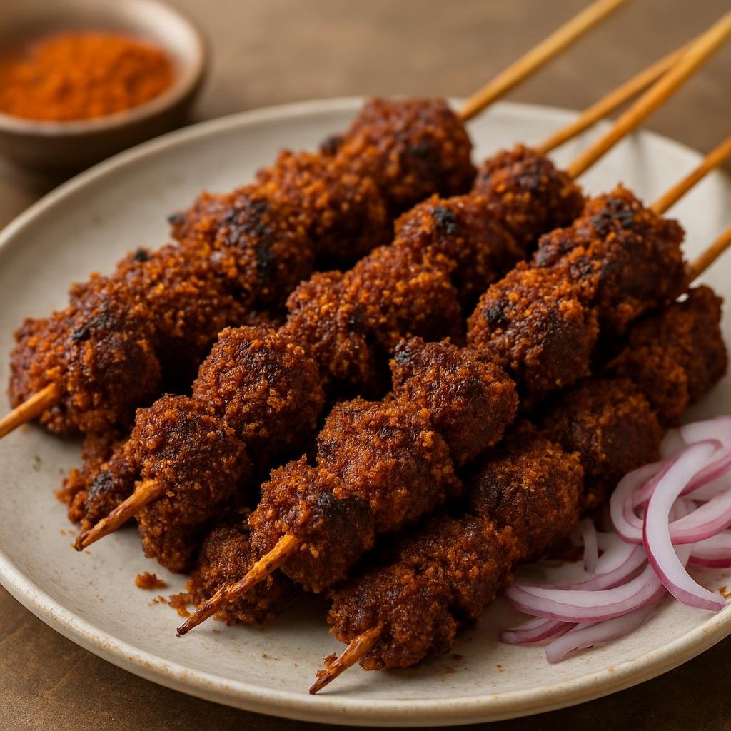 Entree: Nigeria – Hausa-Fulani North – Suya (Charcoal-grilled, spicy peanut-coated skewered meat popular in northern Nigeria) recipe