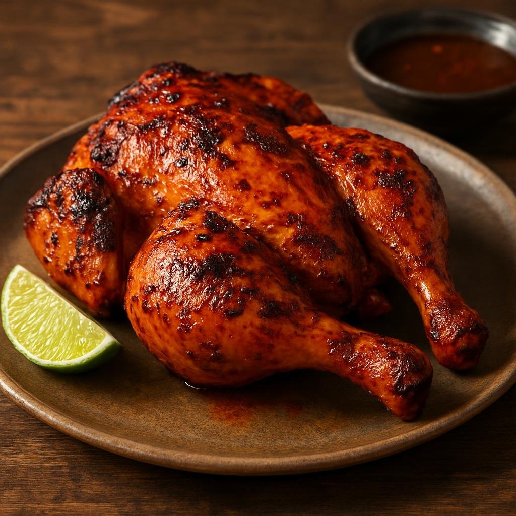 Entree: Venezuela – National Cuisine – Pollo en Brasas (Venezuelan-style charcoal-grilled marinated chicken with citrus and annatto for color and flavor) recipe