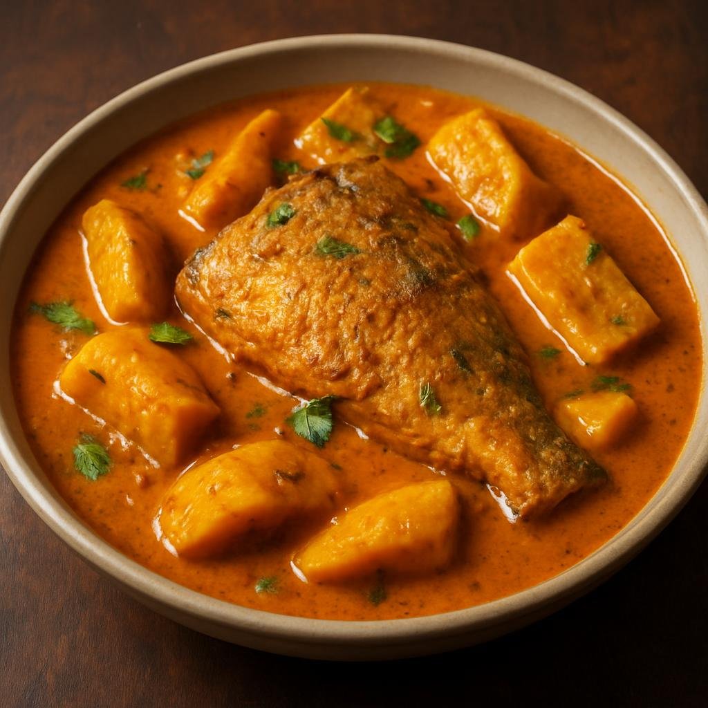 Entree: Comoros – Central Culinary Region – Madaba (Spiced coconut milk fish and plantain stew) recipe