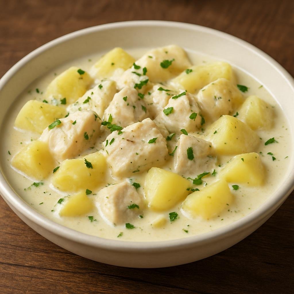 Entree: Faroe Islands – Central Culinary Region – Havhestur (Traditional Faroese North Atlantic white‑fish and potato stew cooked gently in cream and butter) recipe