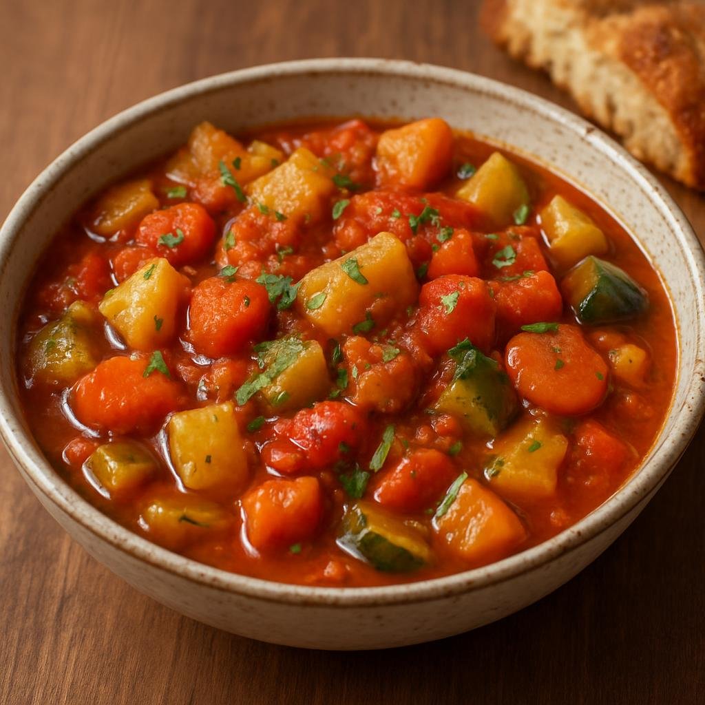 Entree: Moldova – Tocană de Legume (Hearty Moldovan braised vegetable stew in a tomato-herb sauce) recipe