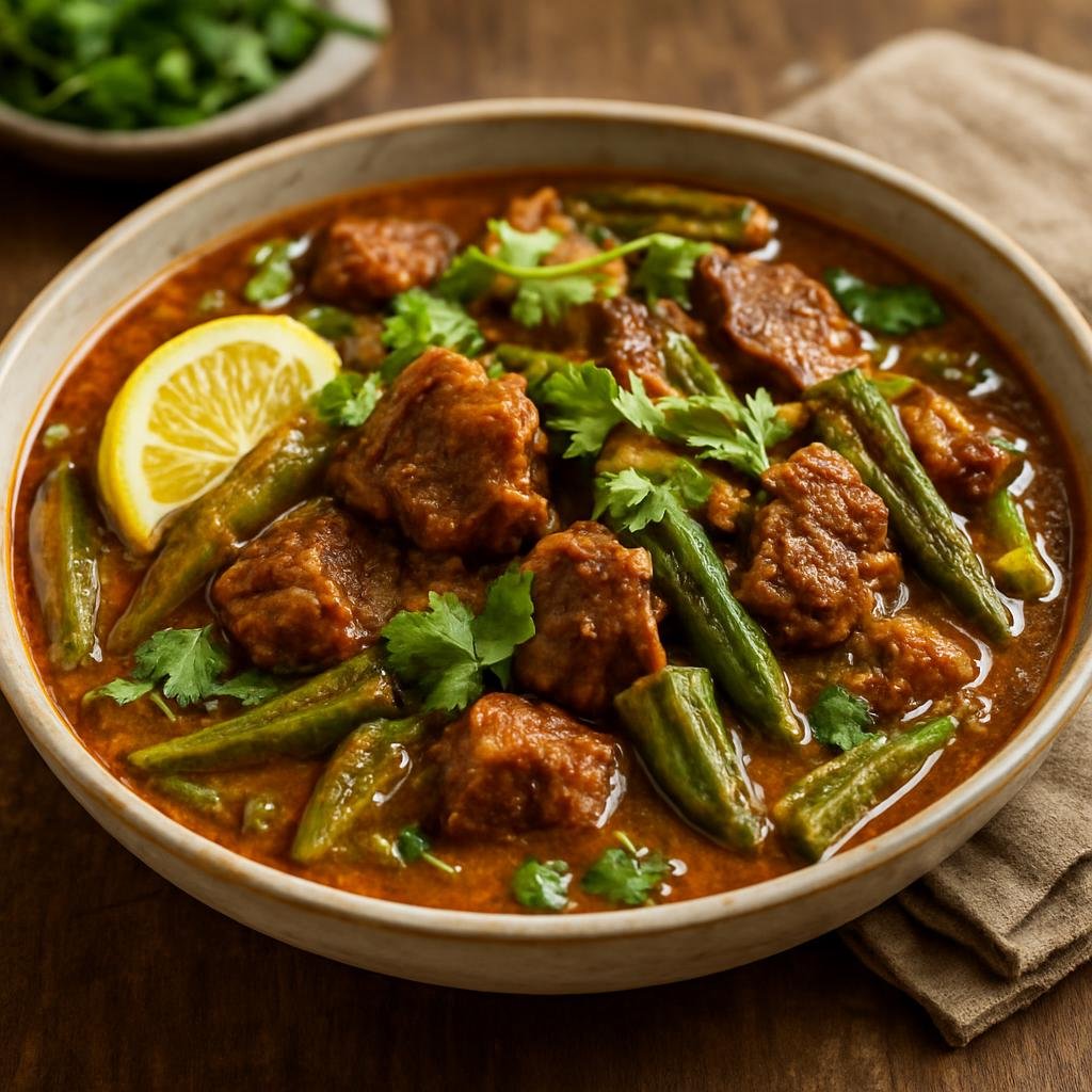 Entree: Sudan – تقالية ➤ Tagaliya (Slow-simmered Sudanese lamb and okra stew finished with lemon and cilantro) recipe