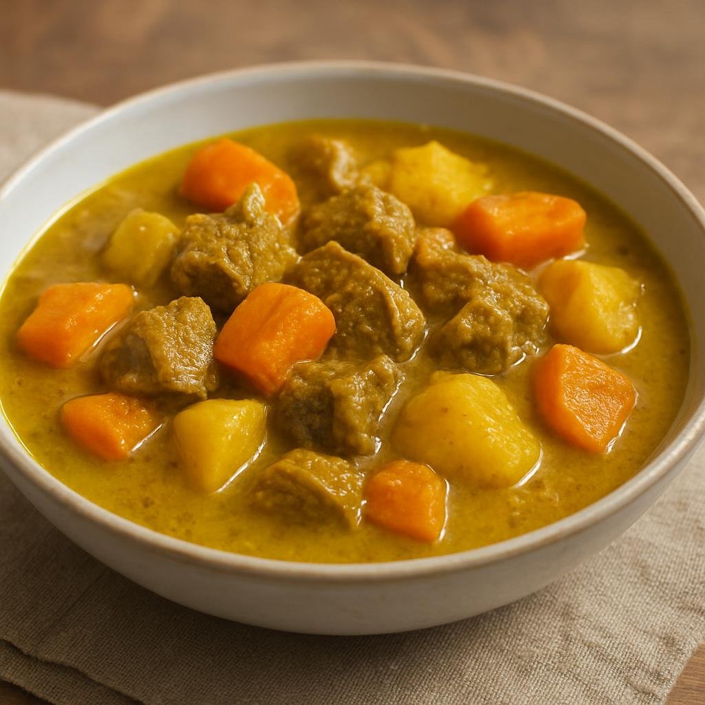 Entree: Ethiopia – Addis Ababa – አሊቻ ወጥ ➤ Alicha Wat (Mild Ethiopian stew of meat and vegetables gently seasoned with turmeric and spiced clarified butter) recipe
